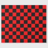 Red Black Checkered Karo Pattern Geschenkpapier (Flach)