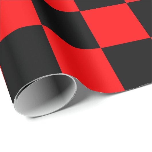 Red Black Checkered Karo Pattern Geschenkpapier (Rolleneckpunkt)