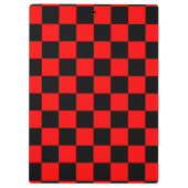Red Black Checkered Karo Pattern Klemmbrett (Rückseite)