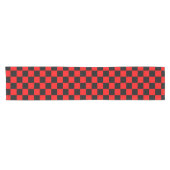 Red Black Checkered Karo Pattern Kurzer Tischläufer (Horizontal)