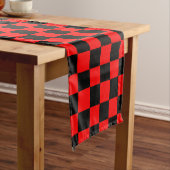 Red Black Checkered Karo Pattern Kurzer Tischläufer (Beispiel)
