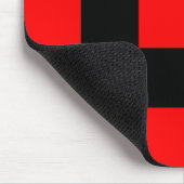 Red Black Checkered Karo Pattern Mousepad (Ecke)