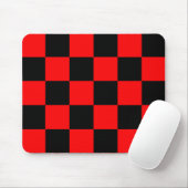 Red Black Checkered Karo Pattern Mousepad (Mit Mouse)