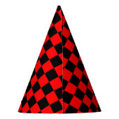 Red Black Checkered Karo Pattern Partyhütchen (Rückseite)