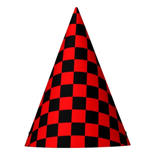 Red Black Checkered Karo Pattern Partyhütchen (Vorderseite)