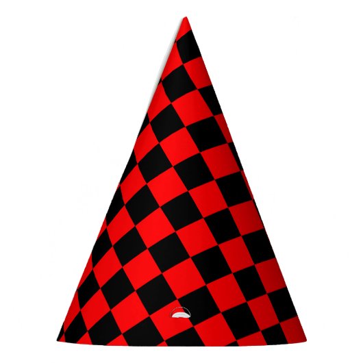 Red Black Checkered Karo Pattern Partyhütchen (Links)