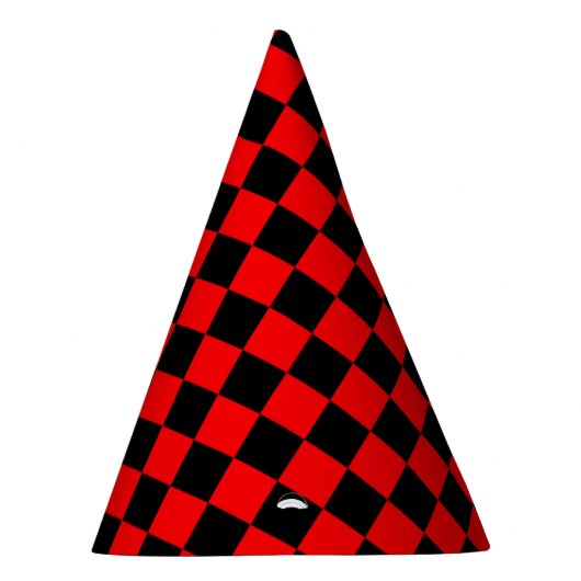 Red Black Checkered Karo Pattern Partyhütchen (Rechts)