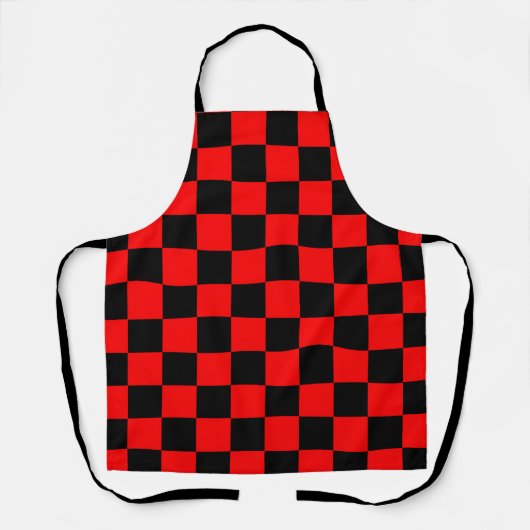 Red Black Checkered Karo Pattern Schürze (Vorderseite)