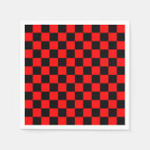 Red Black Checkered Karo Pattern Serviette (Vorderseite)
