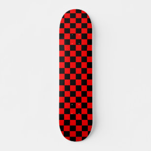 Red Black Checkered Karo Pattern Skateboard