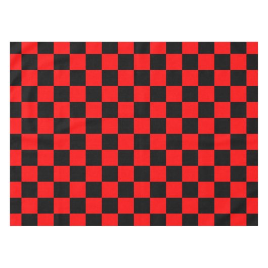 Red Black Checkered Karo Pattern Tischdecke (Vorderseite (Horizontal))