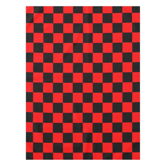 Red Black Checkered Karo Pattern Tischdecke (Vorderseite)