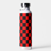 Red Black Checkered Karo Pattern Trinkflasche (Rechts)