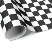 Red & Black Checkered |Race Car Theme Geschenkpapier (Rolleneckpunkt)