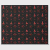 Red Black Chic Weihnachtsbaum Privatkundenlogo Geschenkpapier (Flach)