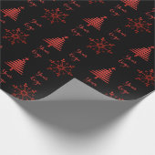 Red Black Chic Weihnachtsbaum Privatkundenlogo Geschenkpapier (Ecke)