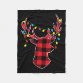 Red Black Christmas Buffalo Plaid Deer Women Men K Fleecedecke (Vorderseite)