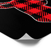 Red Black Christmas Buffalo Plaid Deer Women Men K Poster (Ecke)