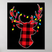 Red Black Christmas Buffalo Plaid Deer Women Men K Poster (Vorne)