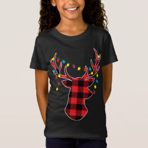 Red Black Christmas Geschenke Buffalo Kariert Deer T-Shirt