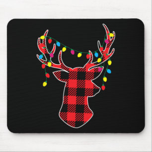 Red Black Christmas Geschenke Buffalo Karierte Hir Mousepad