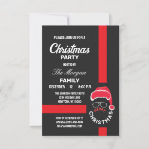 Red Black Christmas Holiday Party Einladung
