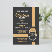 Red Black Christmas Holiday Party Einladung (Stehend Vorderseite)
