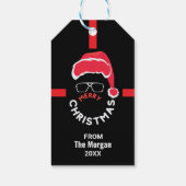 Red Black Christmas Holiday Party Geschenkanhänger (Rückseite)