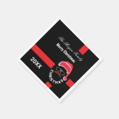 Red Black Christmas Holiday Party Serviette (Ecke)