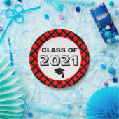 Red & Black Class 2024 Abschluss Pappteller (Party)
