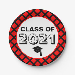 Red & Black Class 2024 Abschluss Pappteller