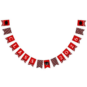 Red Black Class of 2025 Abschluss Hanging Banner