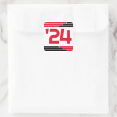 Red & Black Class von '24 Abschluss Quadratischer Aufkleber (Tasche)