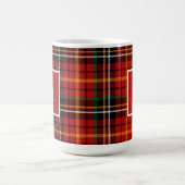 Red Black Classic Christmas Kariert Monogram Initi Kaffeetasse (Mittel)