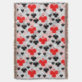 Red Black Clover Club Abstraktes Muster Decke (Vorderseite Vertikal)