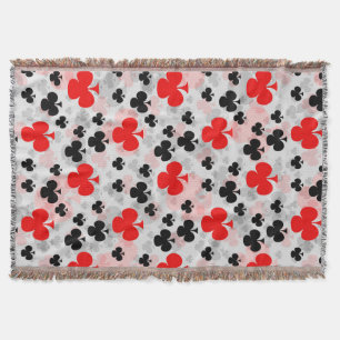 Red Black Clover Club Abstraktes Muster Decke