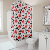 Red Black Clover Club Abstraktes Muster Duschvorhang (Beispiel)