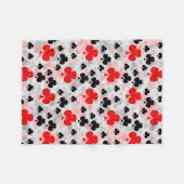 Red Black Clover Club Abstraktes Muster Fleecedecke (Vorderseite (Horizontal))