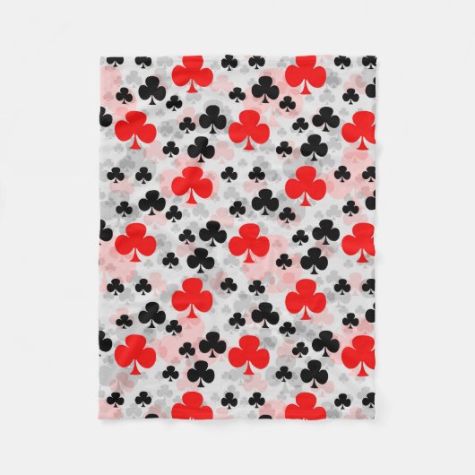 Red Black Clover Club Abstraktes Muster Fleecedecke (Vorderseite)