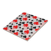 Red Black Clover Club Abstraktes Muster Fliese (Seite)