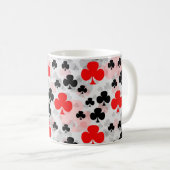 Red Black Clover Club Abstraktes Muster Kaffeetasse (VorderseiteRechts)