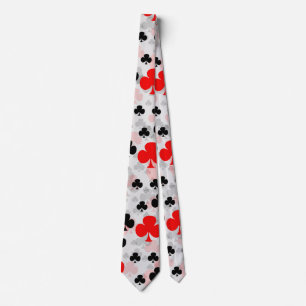 Red Black Clover Club Abstraktes Muster Krawatte