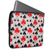 Red Black Clover Club Abstraktes Muster Laptopschutzhülle (Vorne Rechts)