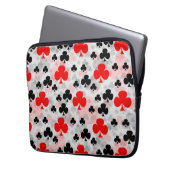 Red Black Clover Club Abstraktes Muster Laptopschutzhülle (Vorderseite Links)