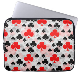 Red Black Clover Club Abstraktes Muster Laptopschutzhülle