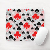 Red Black Clover Club Abstraktes Muster Mousepad (Mit Mouse)