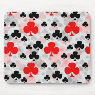 Red Black Clover Club Abstraktes Muster Mousepad