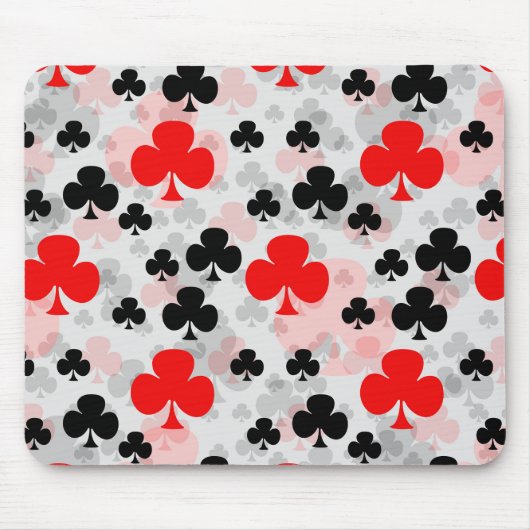 Red Black Clover Club Abstraktes Muster Mousepad (Vorne)