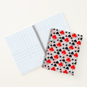 Red Black Clover Club Abstraktes Muster Notizblock (Innenseite)