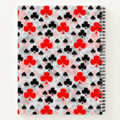 Red Black Clover Club Abstraktes Muster Notizblock (Rückseite)